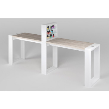 Двухместный маникюрный стол "Matrix" с подставкой для лаков