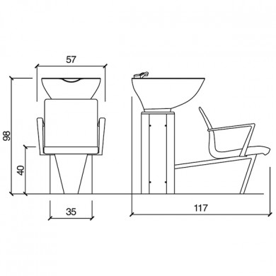 Парикмахерская мойка "Wash Inn Ecoblack"